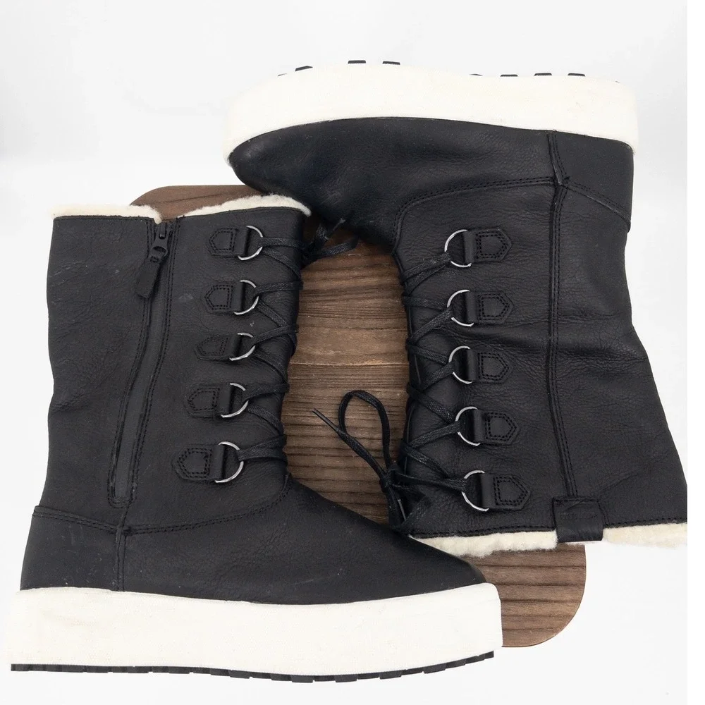 Baffin Yorkville Women‎ Black Leather Winter Boots Size 7.5 NWOT